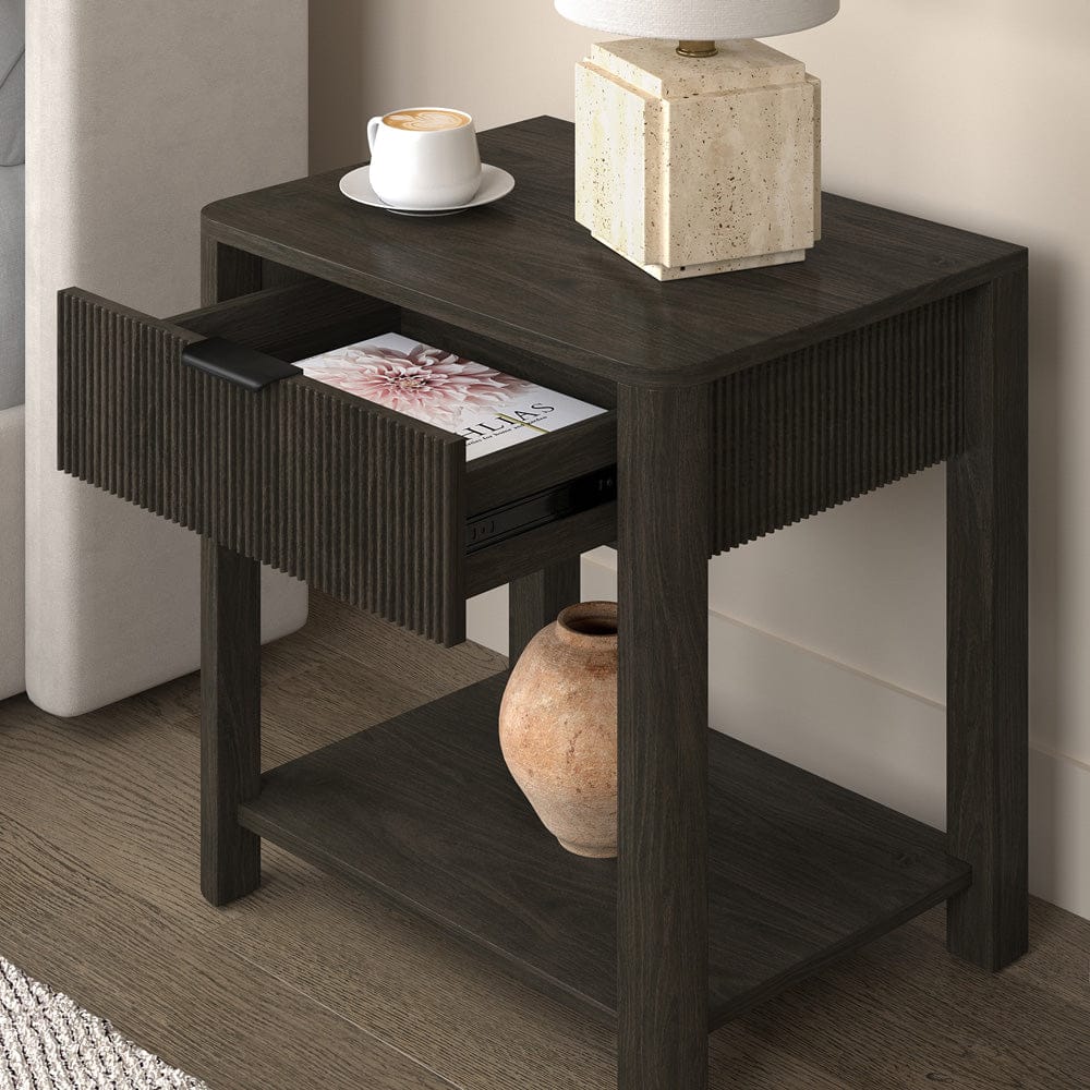Hudson & Canal - Pomona 24" Wide Rectangular Nightstand in Alder Brown - NS2433 view 5