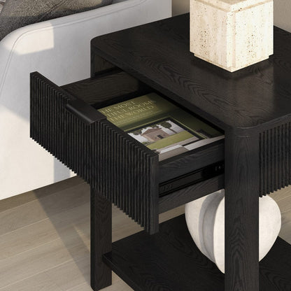 Hudson & Canal - Pomona 24" Wide Rectangular Nightstand in Black Grain - NS2431 view 6