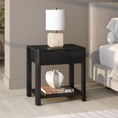 Hudson & Canal - Pomona 24" Wide Rectangular Nightstand in Black Grain - NS2431 view 7