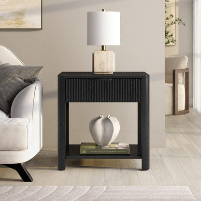 Hudson & Canal - Pomona 24" Wide Rectangular Nightstand in Black Grain - NS2431 view 9