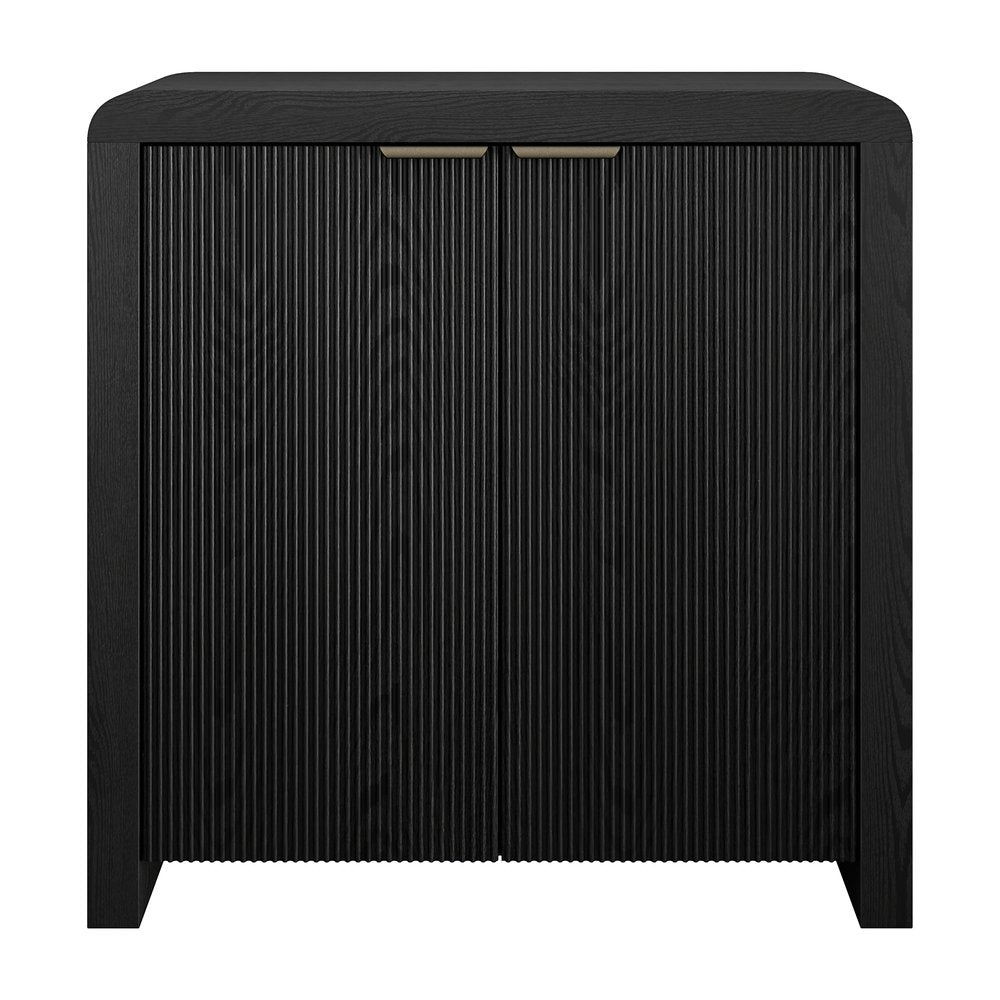 Hudson & Canal - Preston 32in Wide Rectangular Fluted Accent Cabinet in Black Grain - AC2543 view 2