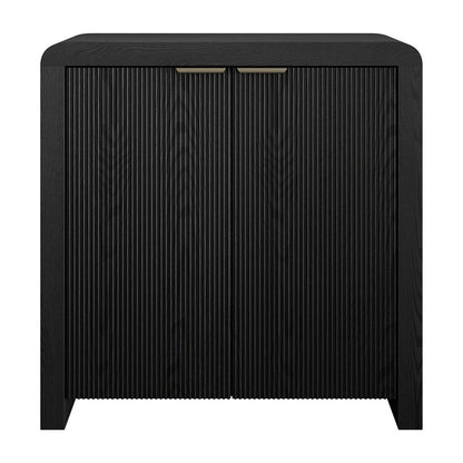 Hudson & Canal - Preston 32in Wide Rectangular Fluted Accent Cabinet in Black Grain - AC2543 view 2