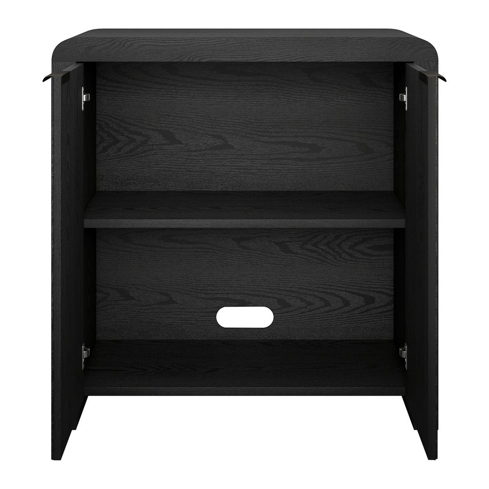 Hudson & Canal - Preston 32in Wide Rectangular Fluted Accent Cabinet in Black Grain - AC2543 view 4