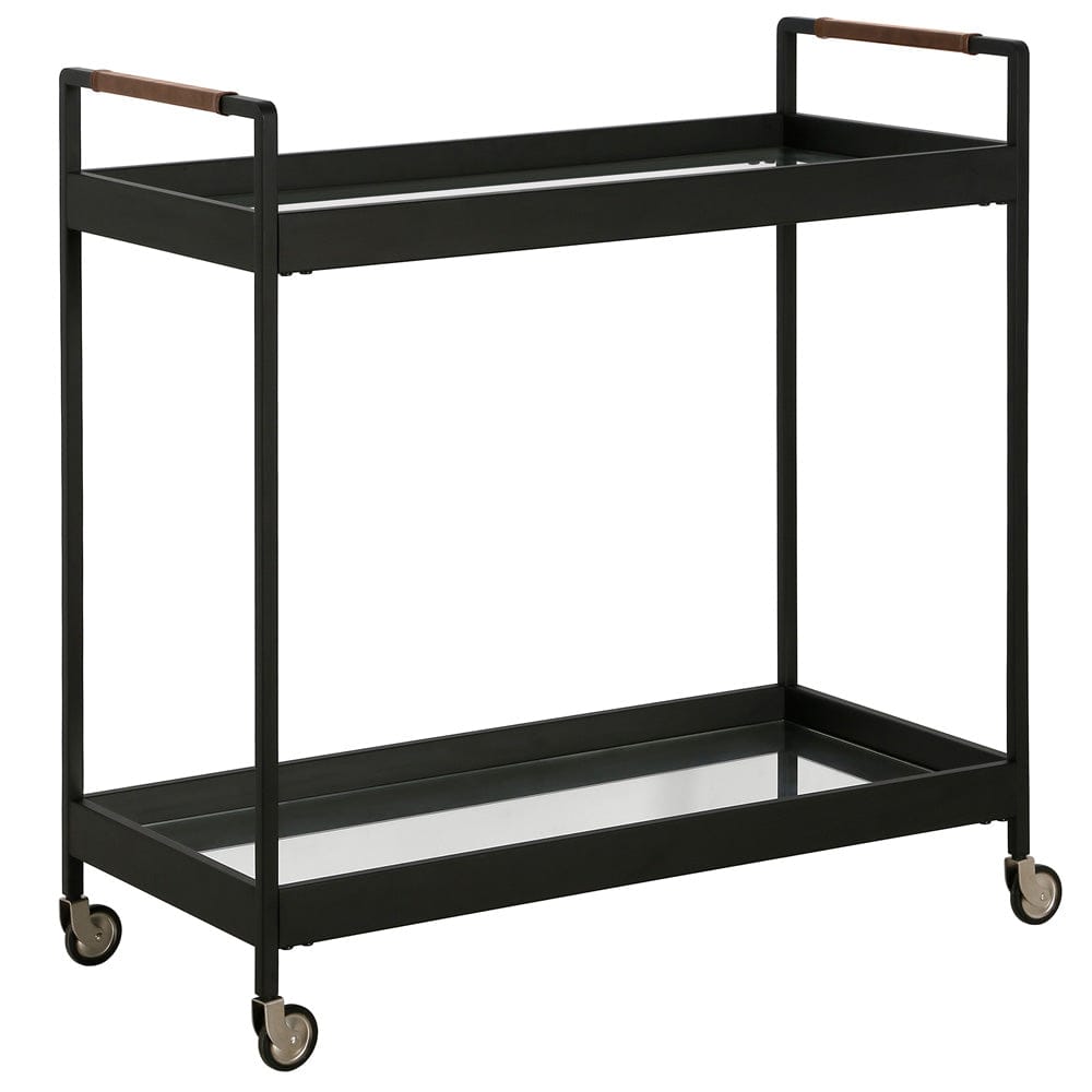 Hudson & Canal - Riyo 33" Wide Rectangular Bar Cart in Blackened Bronze - BC2328 view 1