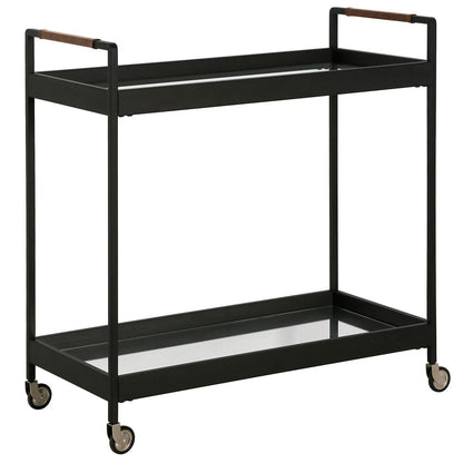 Hudson & Canal - Riyo 33" Wide Rectangular Bar Cart in Blackened Bronze - BC2328 view 1
