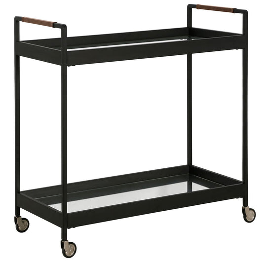 Hudson & Canal - Riyo 33" Wide Rectangular Bar Cart in Blackened Bronze - BC2328 view 1