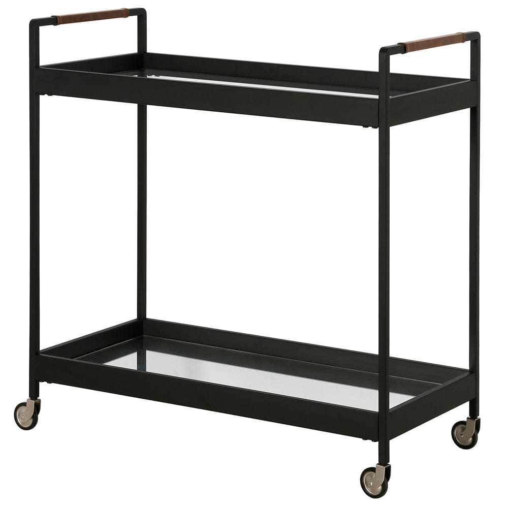 Hudson & Canal - Riyo 33" Wide Rectangular Bar Cart in Blackened Bronze - BC2328 view 3