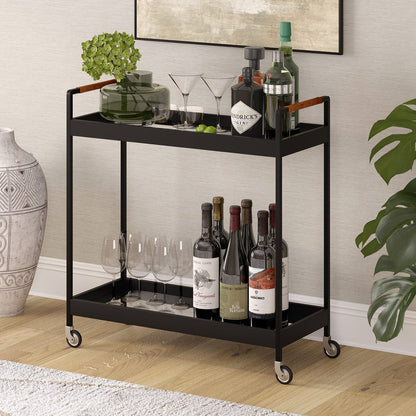 Hudson & Canal - Riyo 33" Wide Rectangular Bar Cart in Blackened Bronze - BC2328 view 8