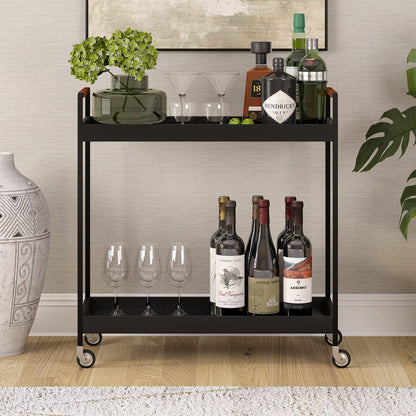 Hudson & Canal - Riyo 33" Wide Rectangular Bar Cart in Blackened Bronze - BC2328 view 9