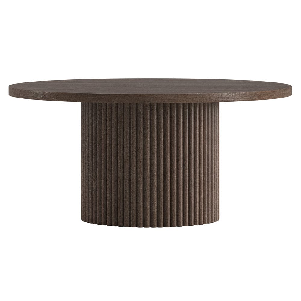 Hudson & Canal - Rollan 32" Wide Round Coffee Table in Brown Oak - CT2470 view 2