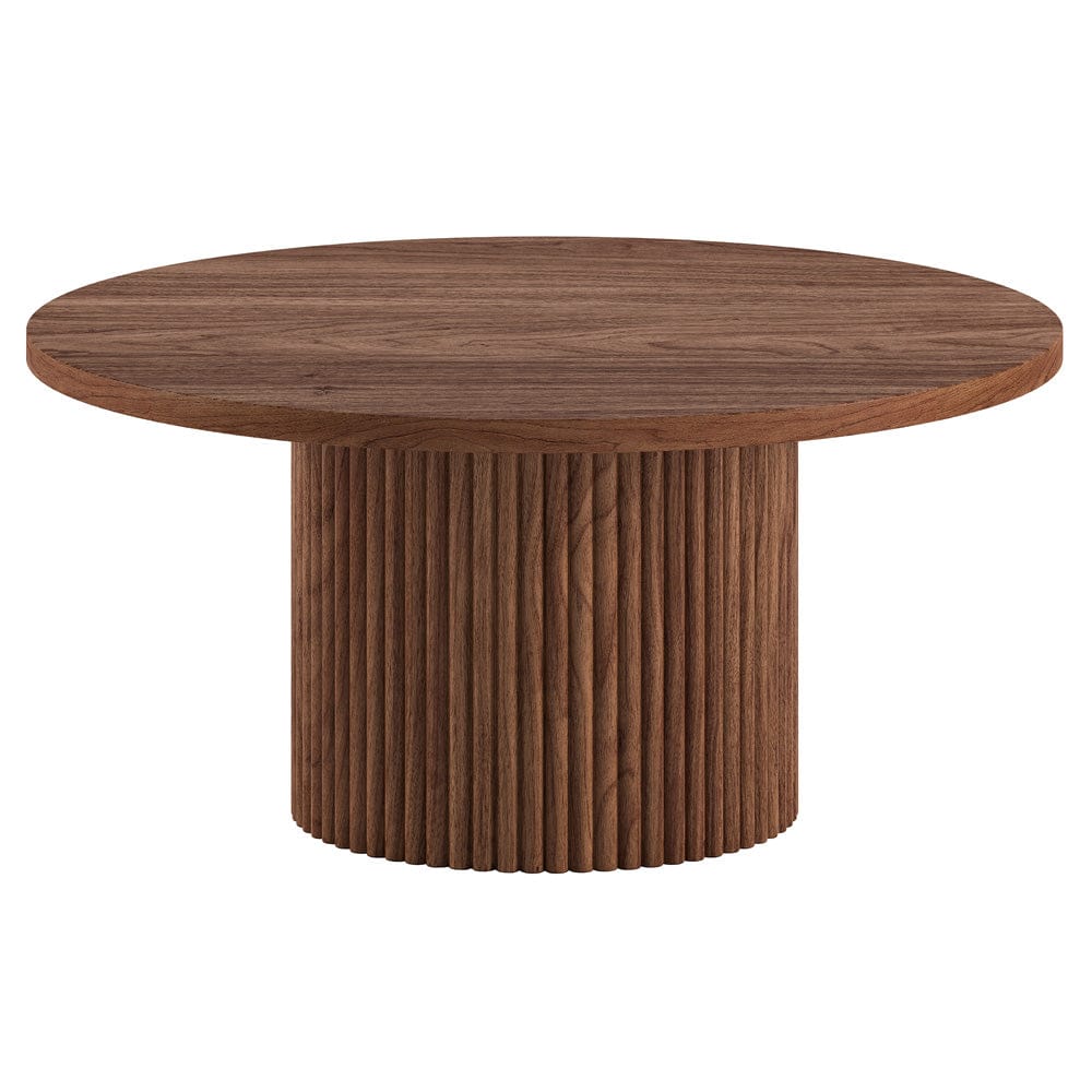 Hudson & Canal - Rollan 32" Wide Round Coffee Table in Satin Walnut - CT2469 view 2