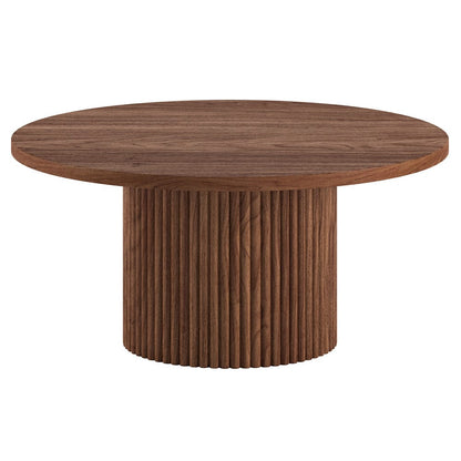 Hudson & Canal - Rollan 32" Wide Round Coffee Table in Satin Walnut - CT2469 view 2