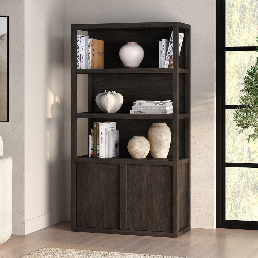 Hudson & Canal - Savin 67.5" Tall Rectangular Bookcase in Alder Brown - BK2435 view 7