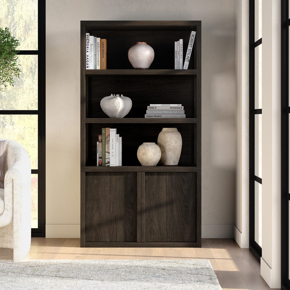 Hudson & Canal - Savin 67.5" Tall Rectangular Bookcase in Alder Brown - BK2435 view 8