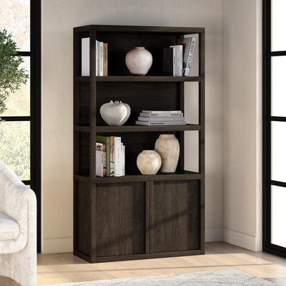 Hudson & Canal - Savin 67.5" Tall Rectangular Bookcase in Alder Brown - BK2435 view 9