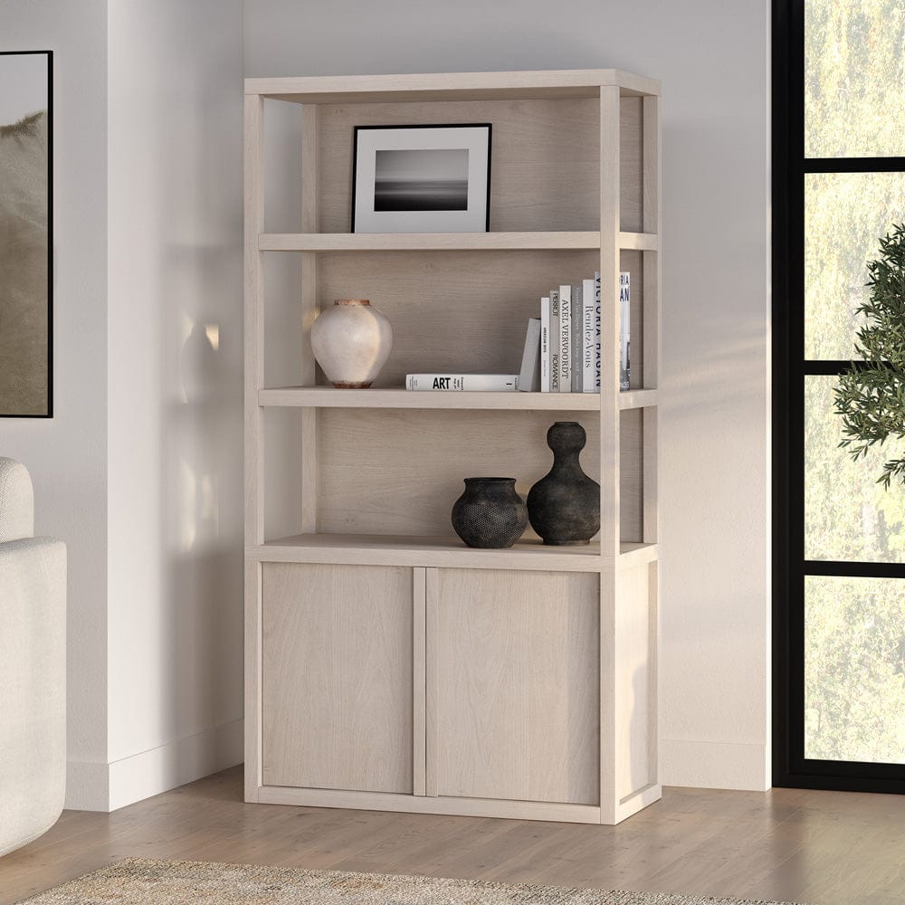 Hudson & Canal - Savin 67.5" Tall Rectangular Bookcase in Alder White - BK2434 view 6