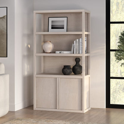 Hudson & Canal - Savin 67.5" Tall Rectangular Bookcase in Alder White - BK2434 view 6
