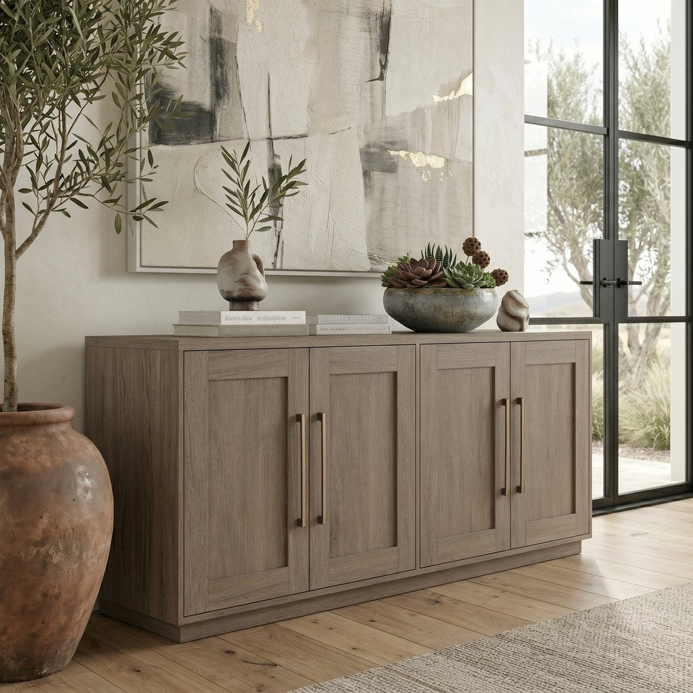 Hudson & Canal - Tillman 68in Rectangular Buffet Table in Antiqued Gray Oak - BF2553 view 6