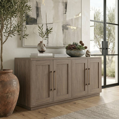 Hudson & Canal - Tillman 68in Rectangular Buffet Table in Antiqued Gray Oak - BF2553 view 6
