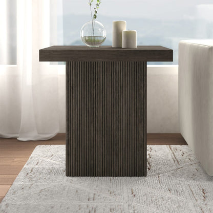 Hudson & Canal - Torren 22" Wide Square Side Table in Alder Brown - ST2424 view 5