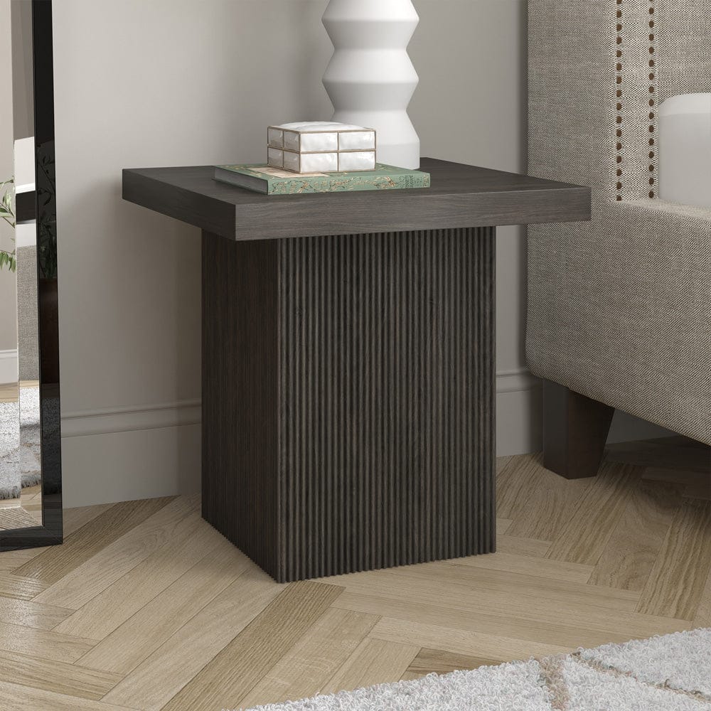 Hudson & Canal - Torren 22" Wide Square Side Table in Alder Brown - ST2424 view 7