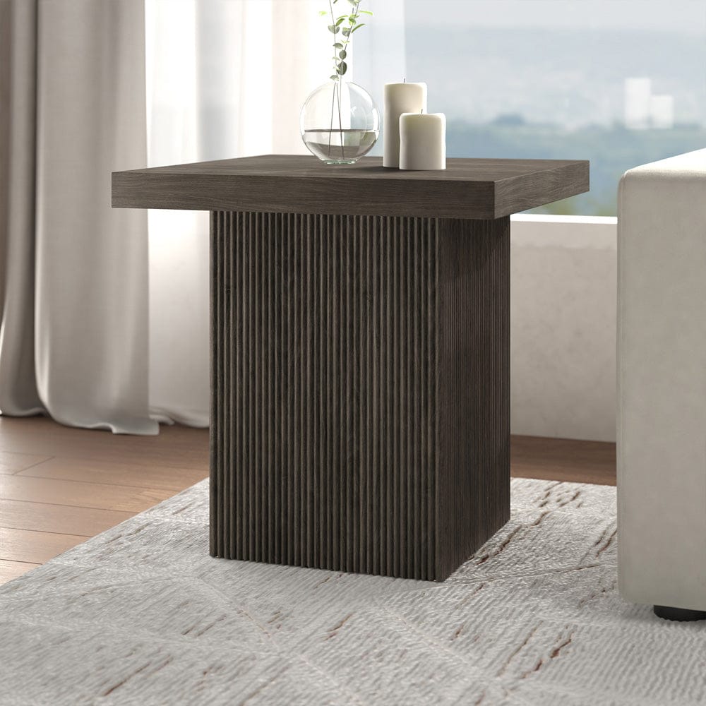 Hudson & Canal - Torren 22" Wide Square Side Table in Alder Brown - ST2424 view 8