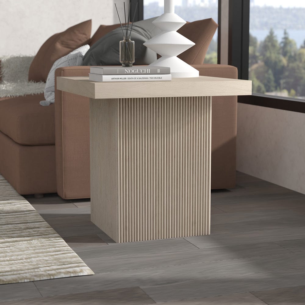 Hudson & Canal - Torren 22" Wide Square Side Table in Alder White - ST2423 view 5