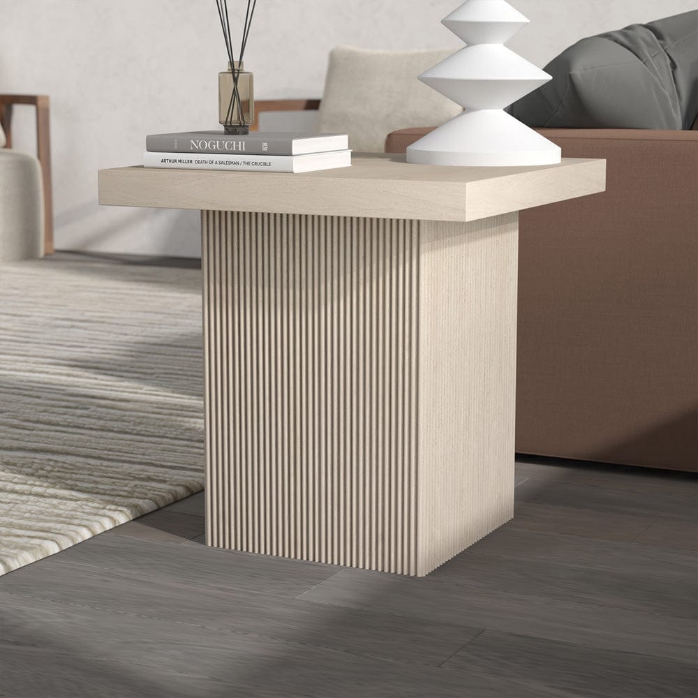 Hudson & Canal - Torren 22" Wide Square Side Table in Alder White - ST2423 view 6