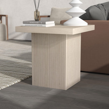 Hudson & Canal - Torren 22" Wide Square Side Table in Alder White - ST2423 view 6