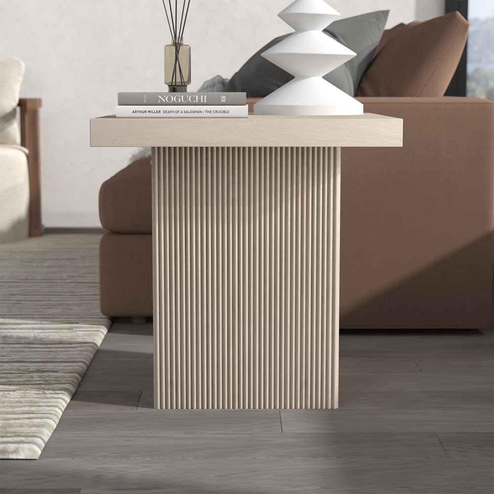 Hudson & Canal - Torren 22" Wide Square Side Table in Alder White - ST2423 view 7