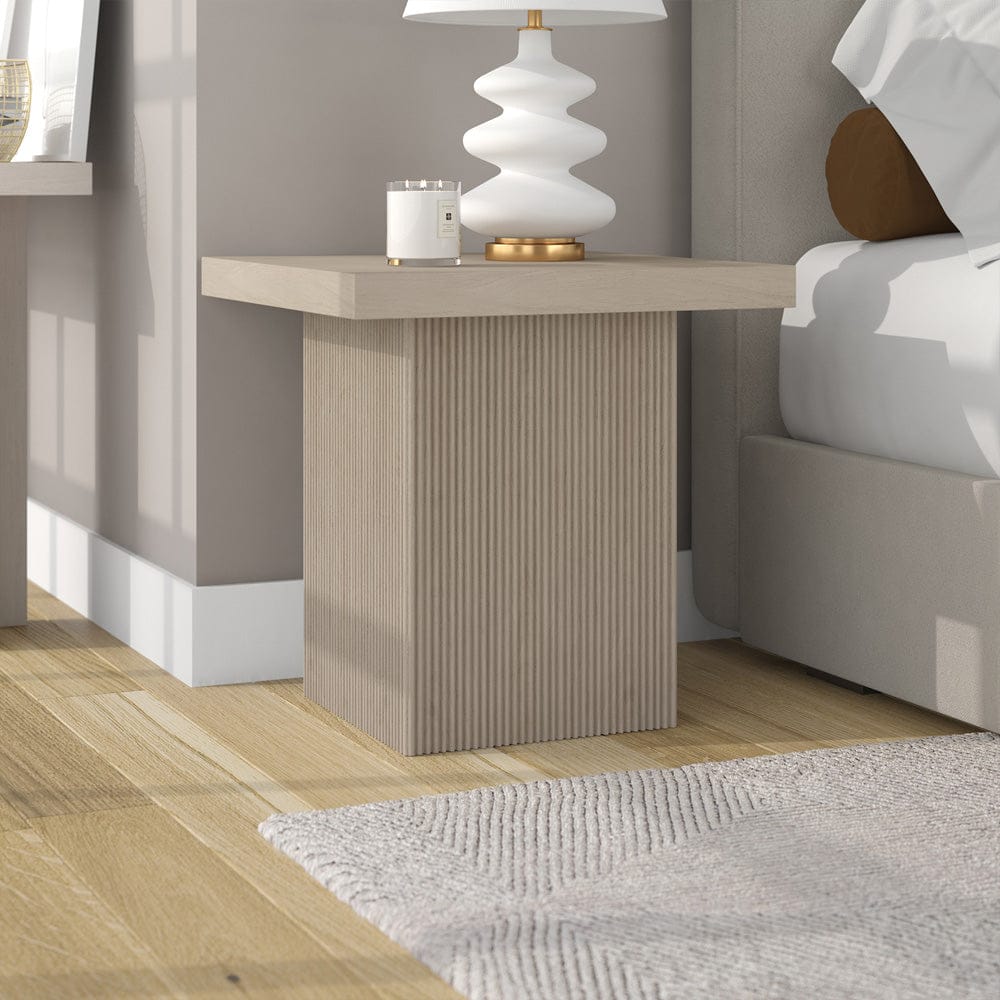 Hudson & Canal - Torren 22" Wide Square Side Table in Alder White - ST2423 view 8