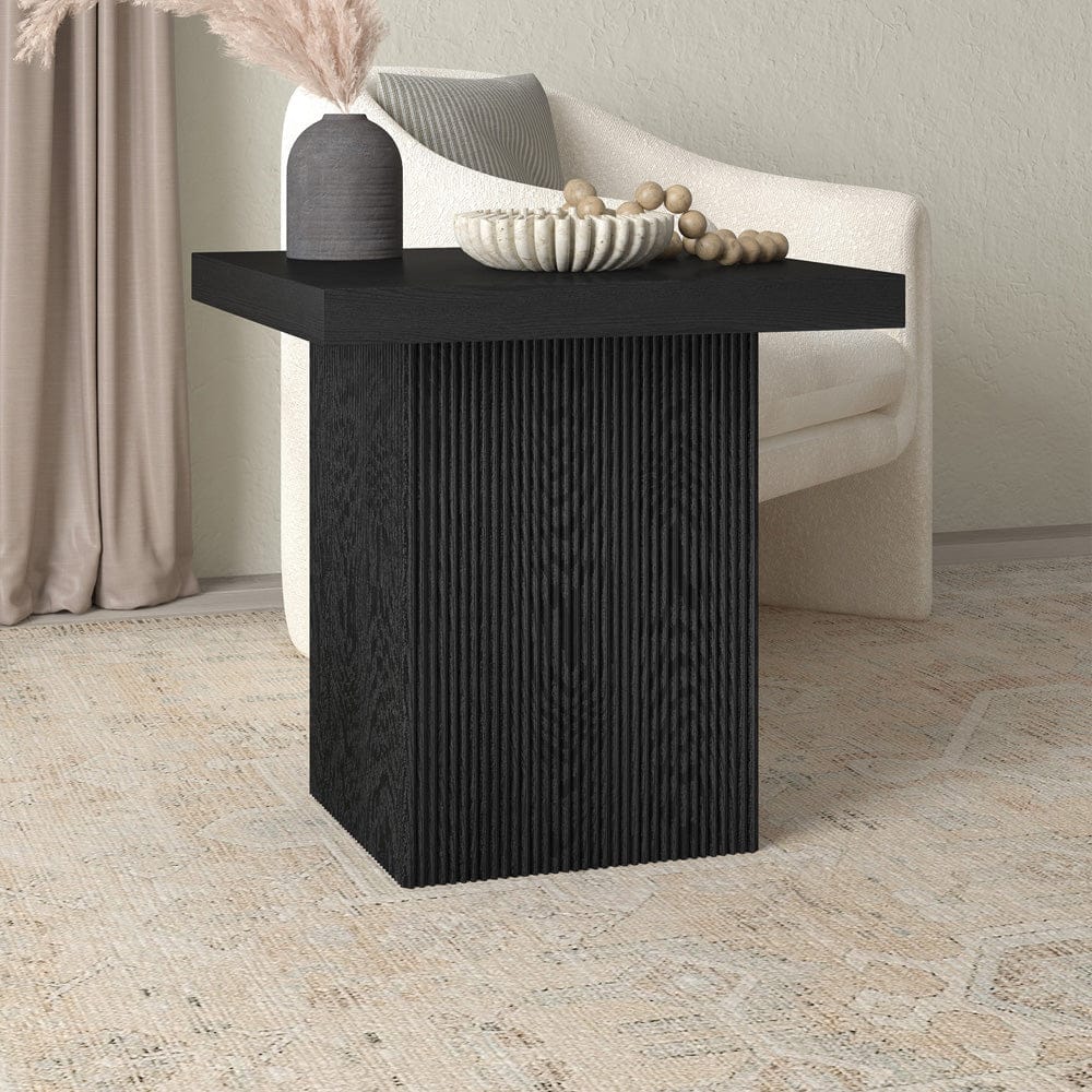 Hudson & Canal - Torren 22" Wide Square Side Table in Black Grain - ST2422 view 6