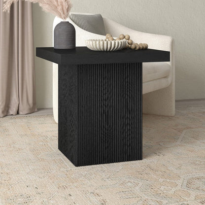 Hudson & Canal - Torren 22" Wide Square Side Table in Black Grain - ST2422 view 6
