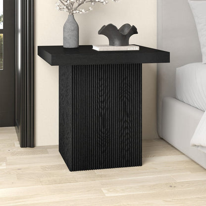 Hudson & Canal - Torren 22" Wide Square Side Table in Black Grain - ST2422 view 8