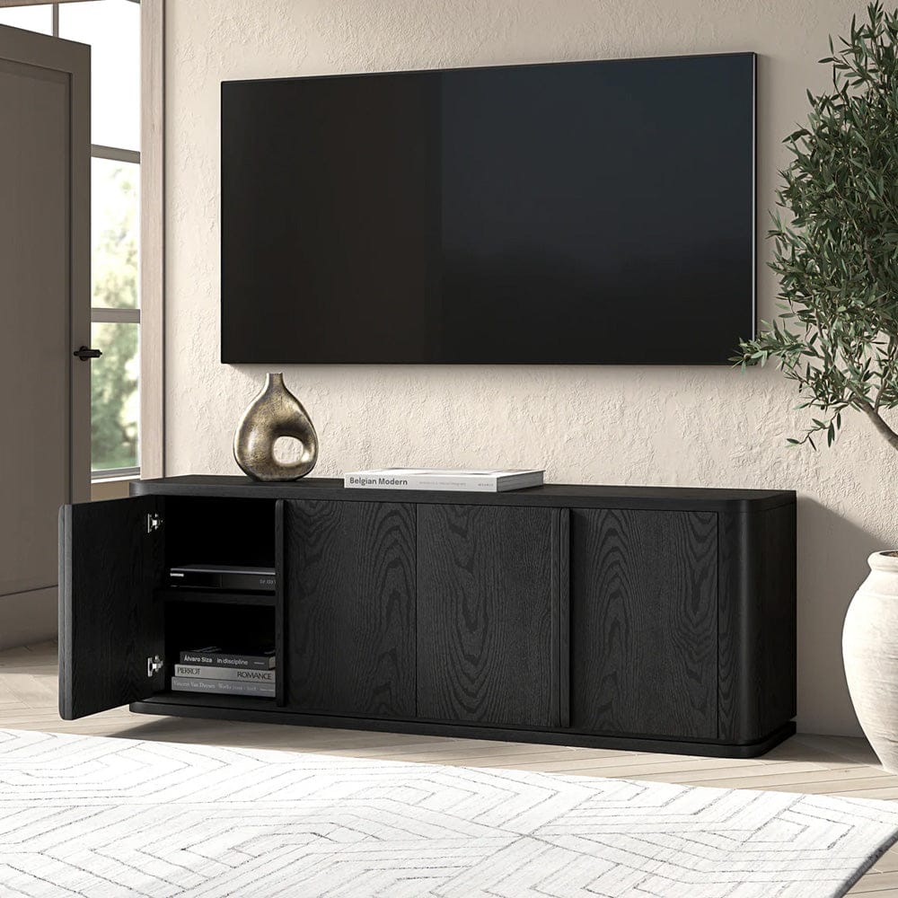 Hudson & Canal - Vance Rectangular TV Stand for TV's up to 78" in Black Grain - TV2400 view 8