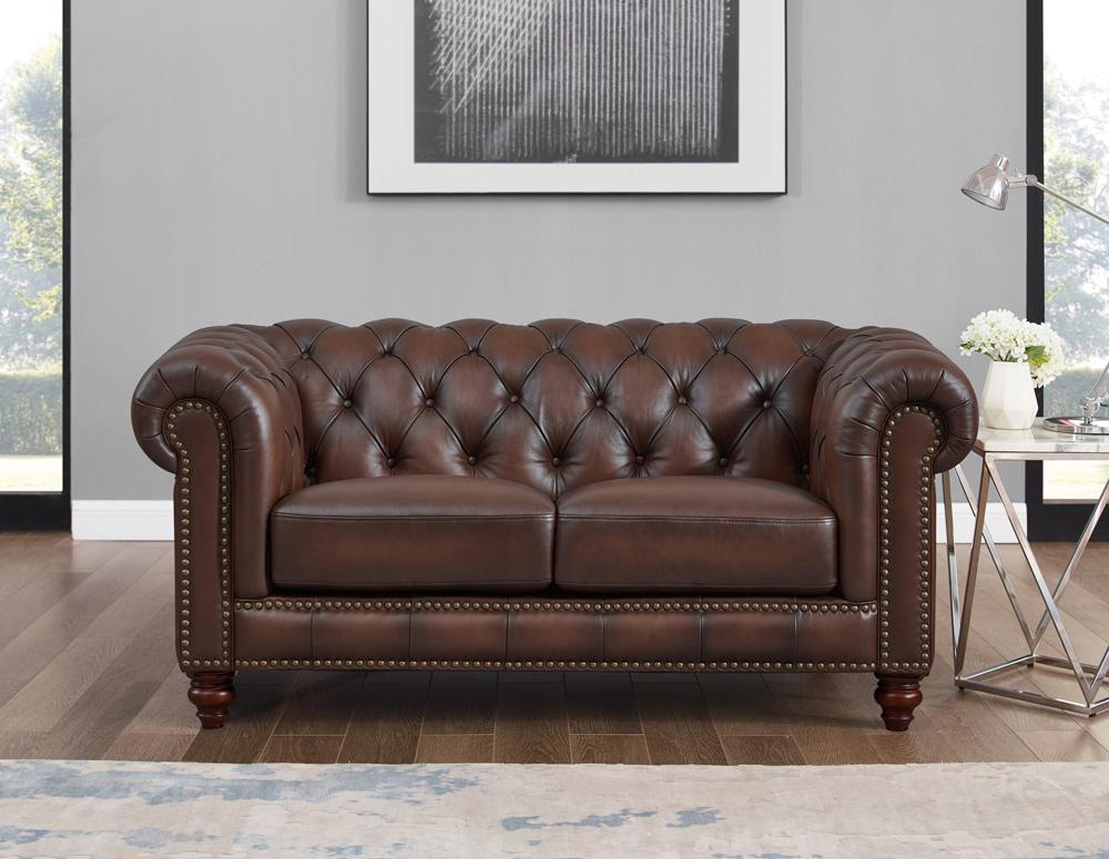 Hydeline - Alton Bay Loveseat in Caramel - 6985-20-1866A veiw 2