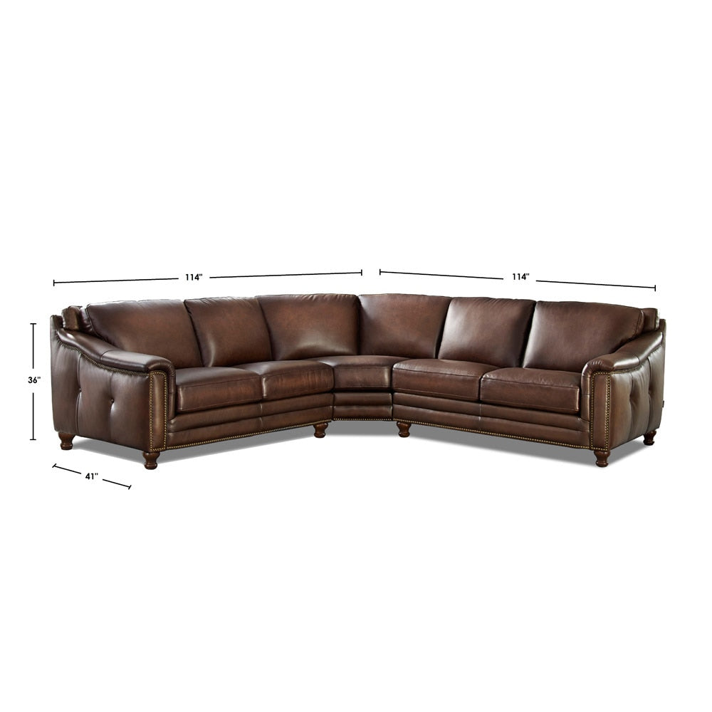Hydeline - Belfast 3-Piece Sectional in Caramel - T991-SECT3-1868 veiw 2