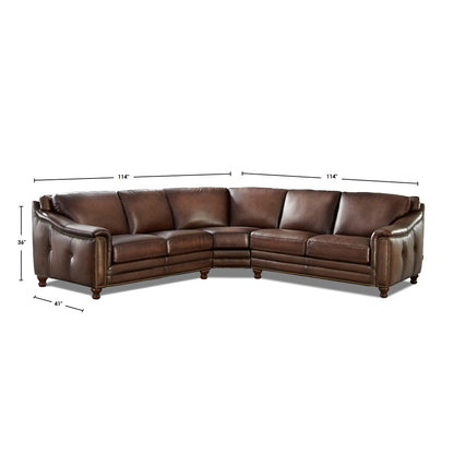 Hydeline - Belfast 3-Piece Sectional in Caramel - T991-SECT3-1868 veiw 2