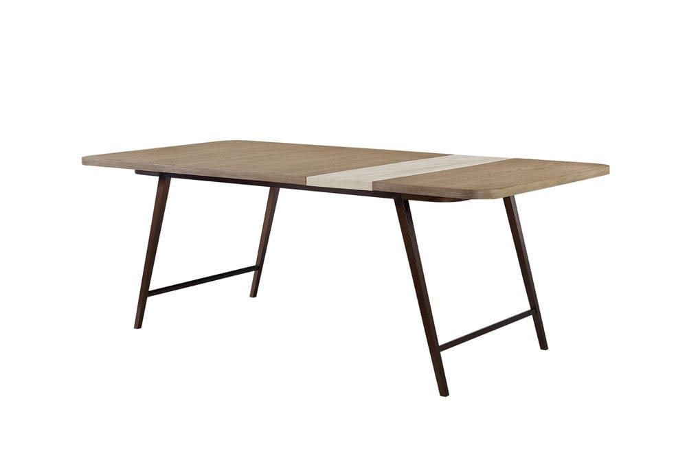 I Home Furnishings - Elements  Assyemtrical Stone Slab Dining Table-Toffee - 3262-501 view 1