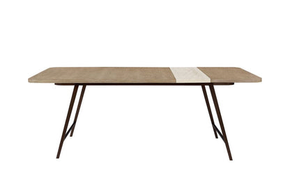 I Home Furnishings - Elements  Assyemtrical Stone Slab Dining Table-Toffee - 3262-501 view 3