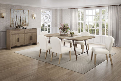 I Home Furnishings - Elements  Assyemtrical Stone Slab Dining Table-Toffee - 3262-501 view 6