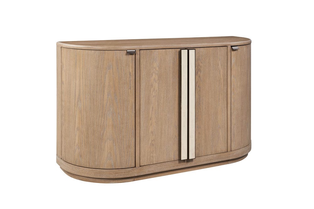 I Home Furnishings - Elements  Demilune Server - Toffee - 3262-524 view 1