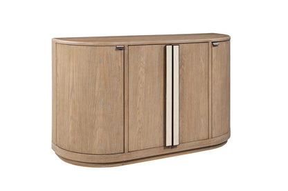 I Home Furnishings - Elements  Demilune Server - Toffee - 3262-524 view 1