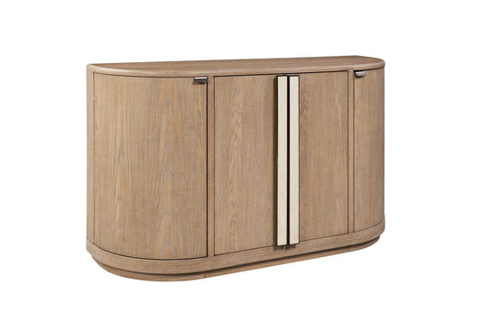 I Home Furnishings - Elements  Demilune Server - Toffee - 3262-524 view 1