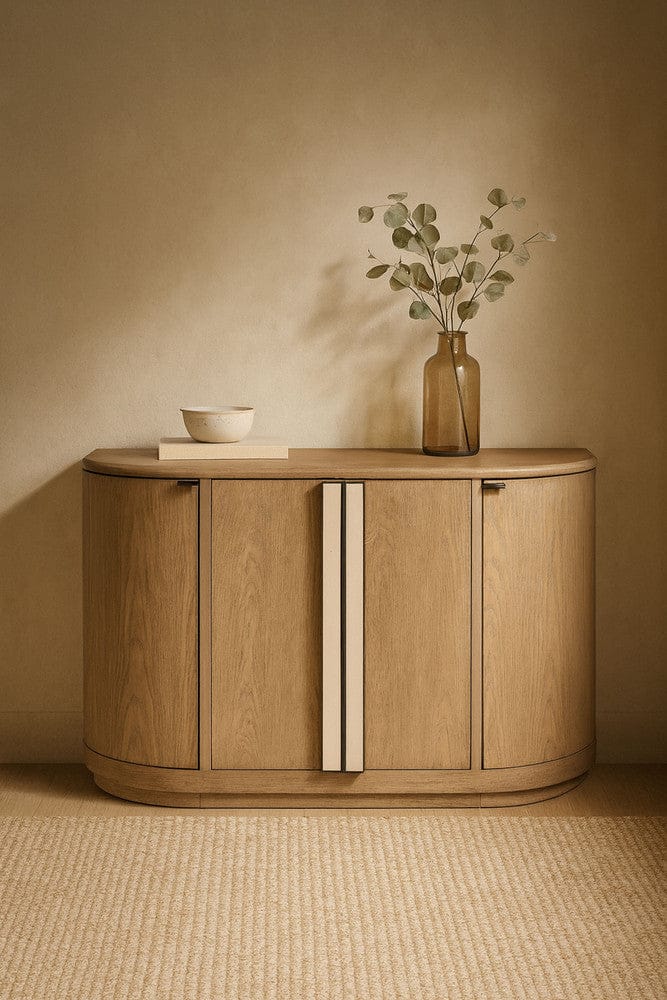 I Home Furnishings - Elements  Demilune Server - Toffee - 3262-524 view 5
