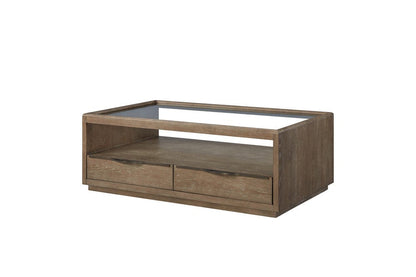 I Home Furnishings - Elements Glass Top Cocktail Table - Cocoa - 3162-001 view 1