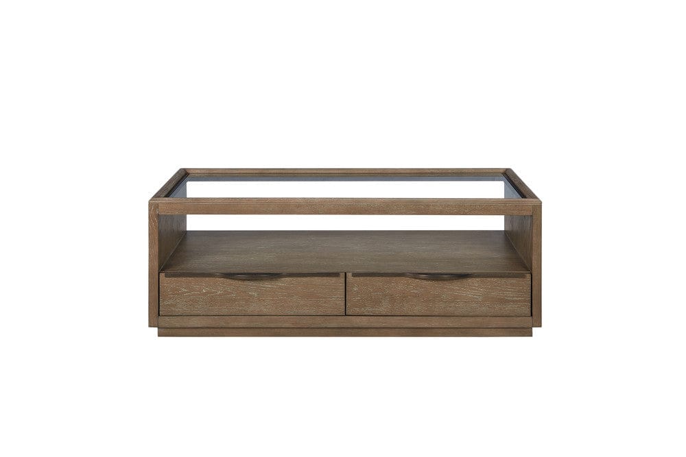 I Home Furnishings - Elements Glass Top Cocktail Table - Cocoa - 3162-001 view 5
