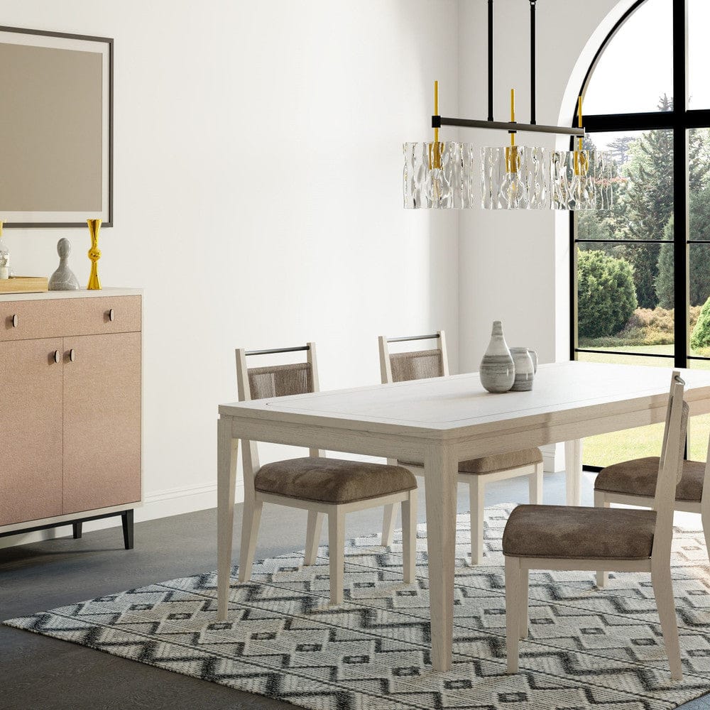 I Home Furnishings - Elements  Leg Table W/ Metal Inlay - Vanilla - 3062-503 view 7