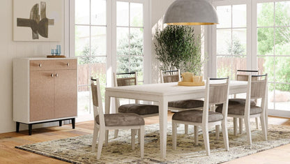 I Home Furnishings - Elements  Leg Table W/ Metal Inlay - Vanilla - 3062-503 view 9