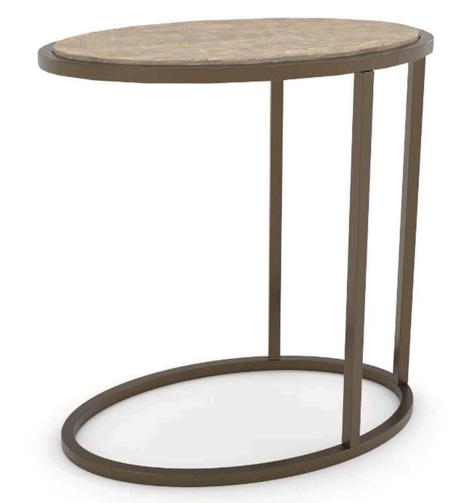 I Home Furnishings - Elements Metal/Wood Top Chairside Table - Toffee - 3262-012 view 1
